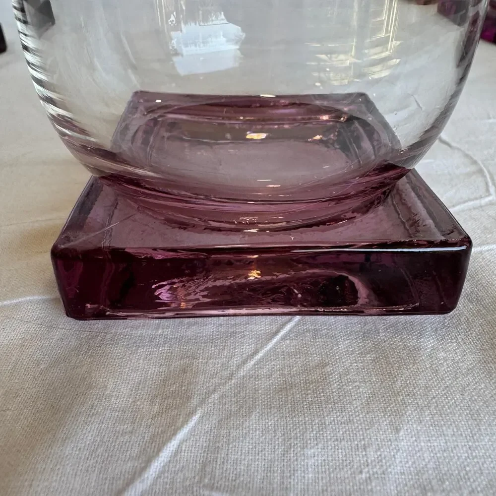 Wine glasses with Square Purple Base Set of 5